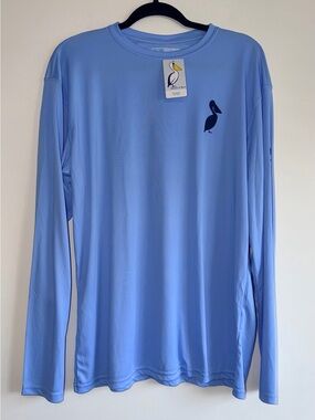 NWT Men’s XL Mobile Bay Performance Fishing Shirt Blue Long Sleeve